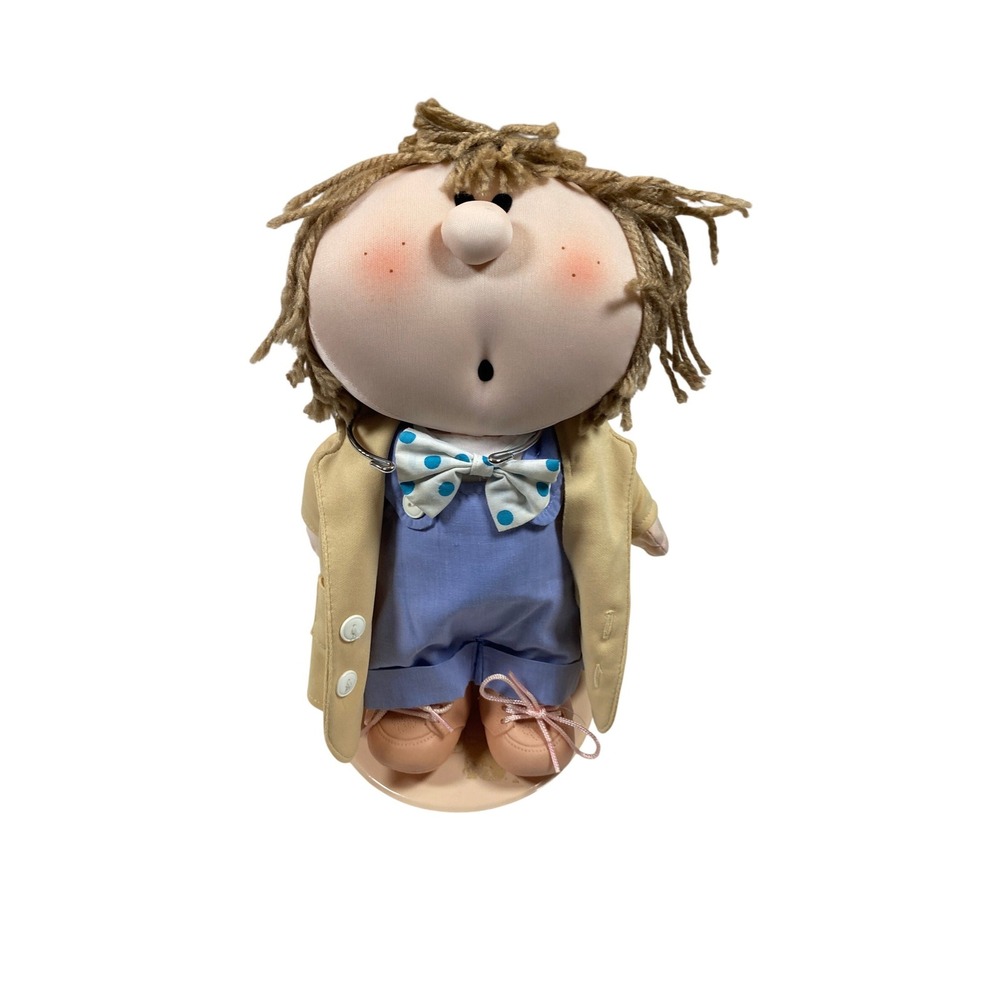 VTG 1984 Bumpkin Bunkies 12"‎ Doll by Fabrizio tan trench coat & bowtie